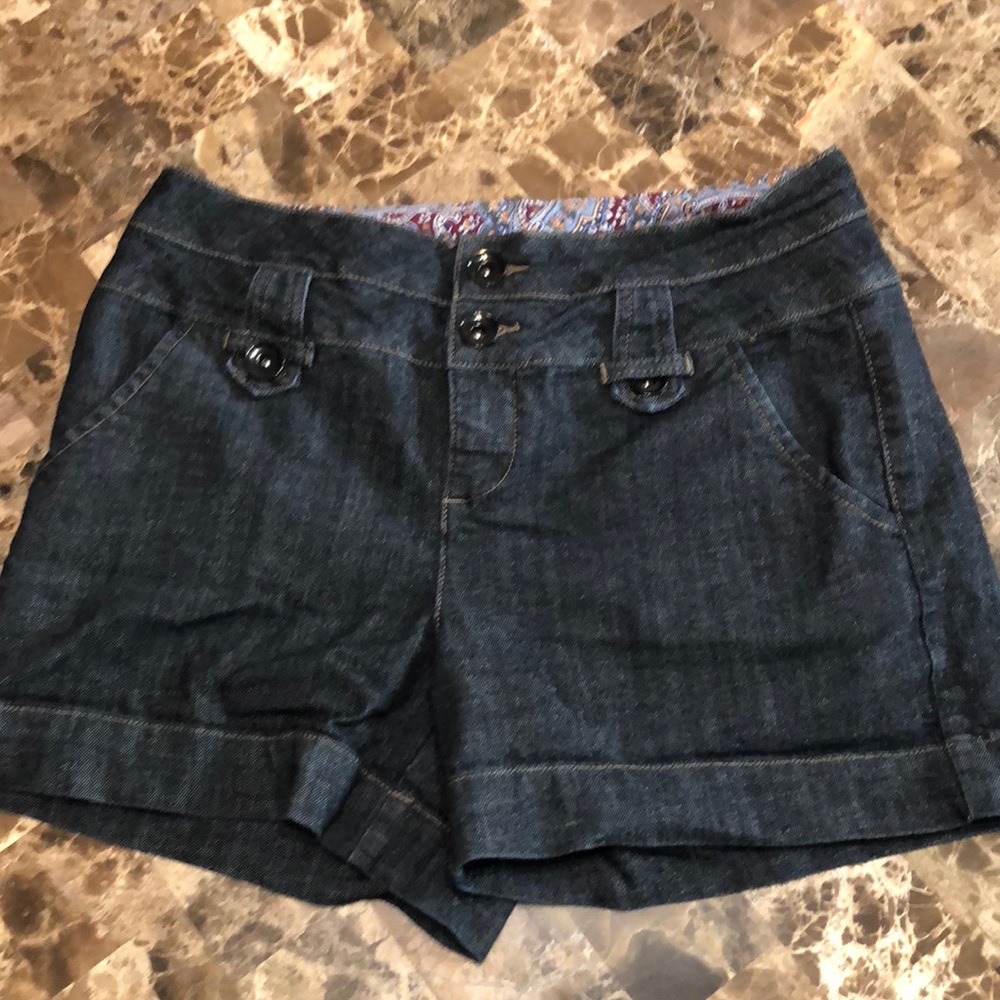 Dark wash jean shorts